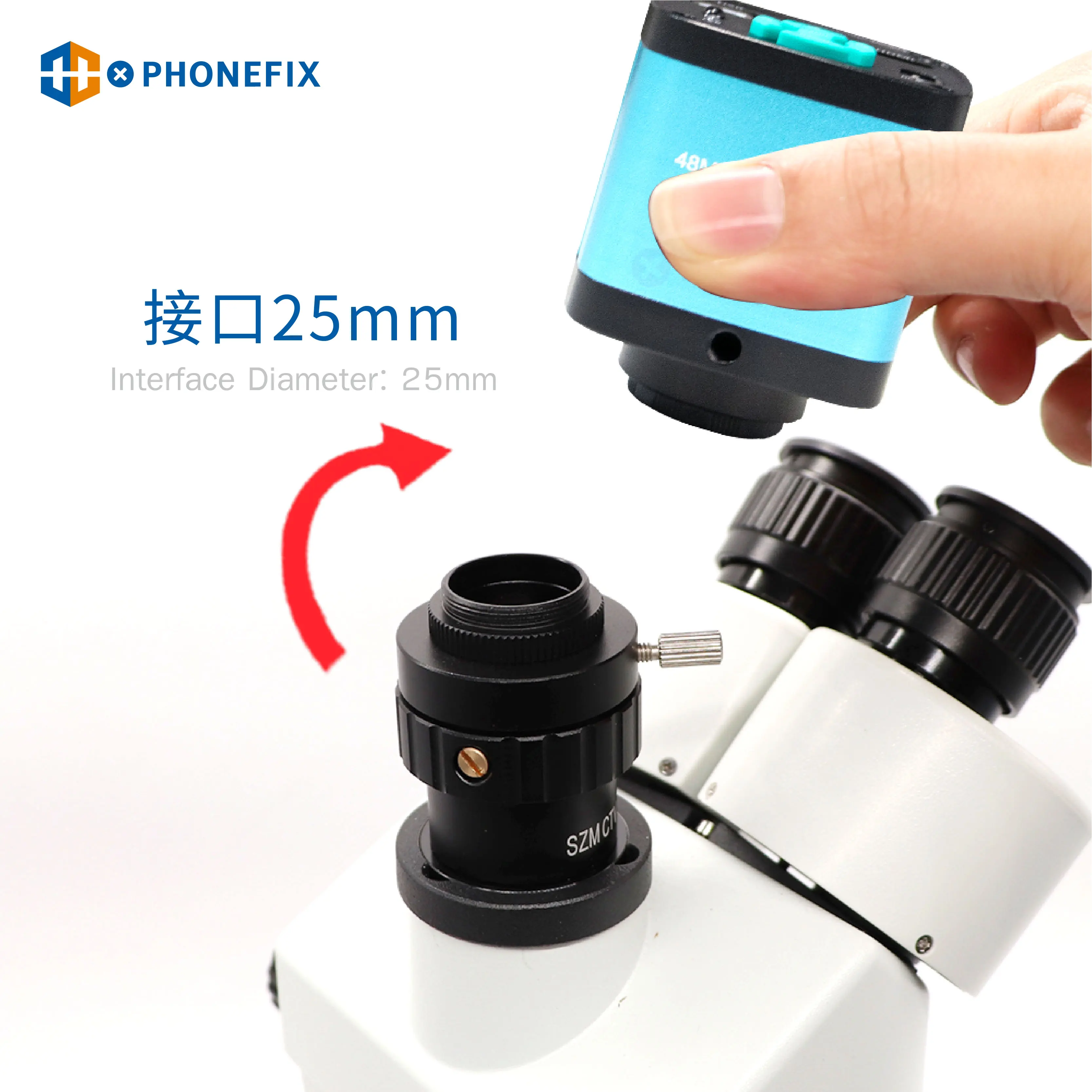 48MP 4K HDMI USB Digital Video Monocular Trinocular Microscope Camera for Continus Zoom Soldering Microscopio Smart Phone Repair