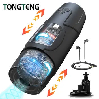 Telescopic Rotation Masturbator Cup Vagina Masturbation Blowjob Adults Sex Toys for Men Male Piston Automatic Mastubator