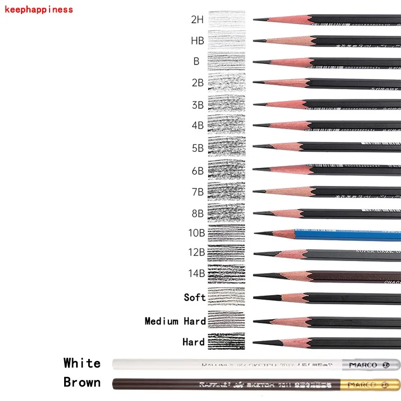 H&B 40pcs Professional Sketch Charcoal Pencil Set for kid easy pencil  drawing for wholesale, Sketch Pencil