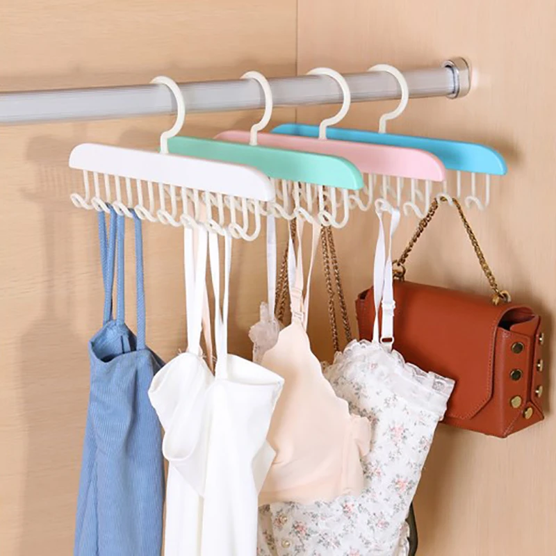 캐미솔 의류 정리함 랙 타이 모자 스카프 거치대, 미끄럼 방지 공간 절약 옷장 보관, 8 후크 브라 행어 벨트