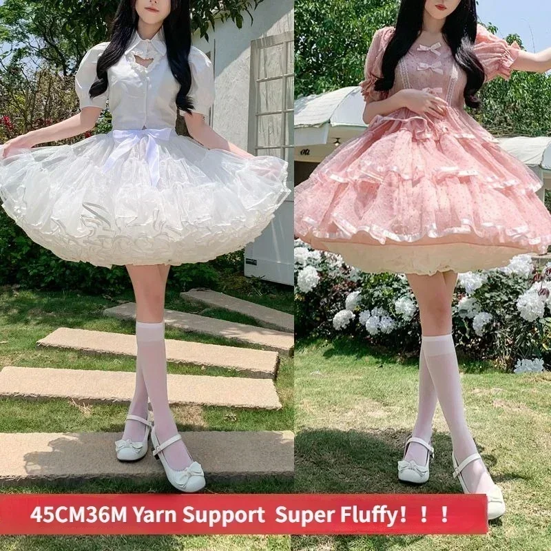 Multi-layer Ruffled Petticoats for Women Fluffy Bubble Skirt Crinoline Underskirt No Hoop Boneless Lolita Puffy Skirt Mini Skirt 4