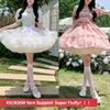 Multi-layer Ruffled Petticoats for Women Fluffy Bubble Skirt Crinoline Underskirt No Hoop Boneless Lolita Puffy Skirt Mini Skirt 4