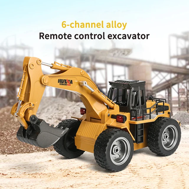 Huina 1530 RC Excavator Remote Control Car 6CH crawler Engineering Vehicle Tractor Model Car 2.4G Digging Toys For Boy Child 3