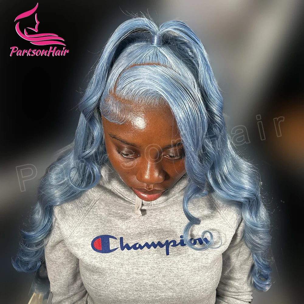 Human Hair Wig 613 Colored Grey Full Lace Wig Body Wave HD Lace Frontal