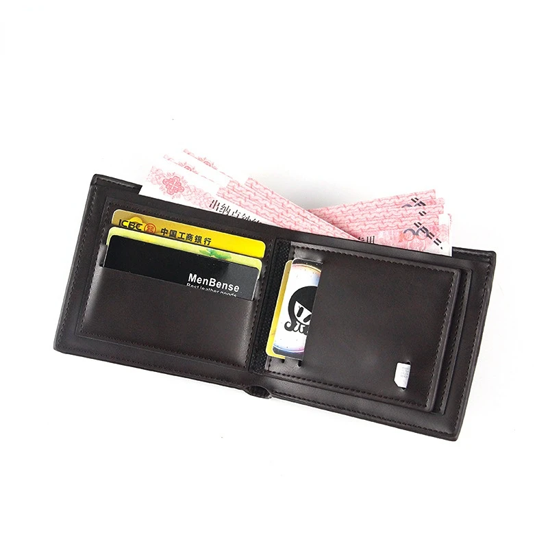 New pattern Men's Wallet PU leather fashion leisure time High-capacity Purse Male zipper Multi card position short wallet