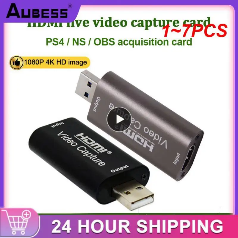 

1 ~ 7 шт. плата захвата аудио и видео 4K 1080P HDMI-совместимая с USB 3,0 запись к DSLR видеокамере Экшн-камера для игр потоковой трансляции
