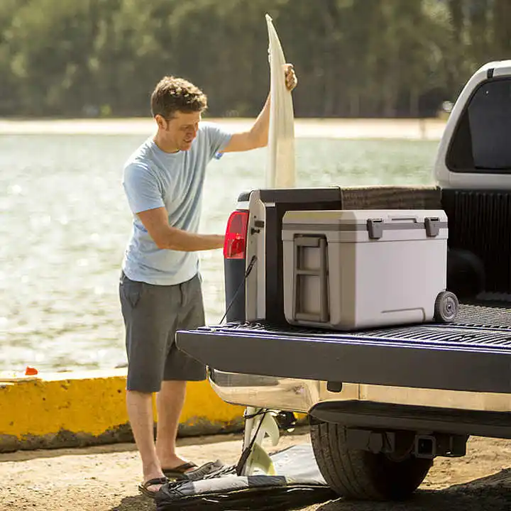Large Capacity Plastic Ice Chest Coolers with Wheels 45L Portable Outdoor Camping Insulated Ice Bag Transportation Coolers Box