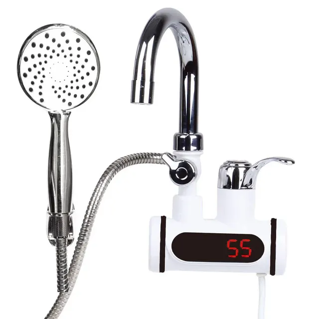 Connecteur de robinet d'eau chaude électrique sans réservoir instantané 220V 3-sec, affichage numérique LED, robinet de cuisine à chauffage rapide, fluide chauffé 1