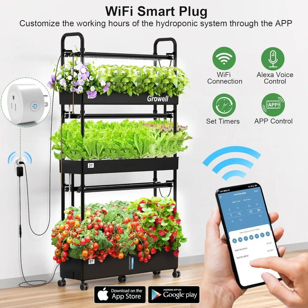 Hydroponic Growing System with LED Lights & WiFi Plug 5