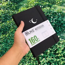 Premium Bamboo Paper Dotted Journal with Black Fabric Hardcover, A5 Size, 160 Pages - 160GSM BAMBOO PAPER (BLACK)