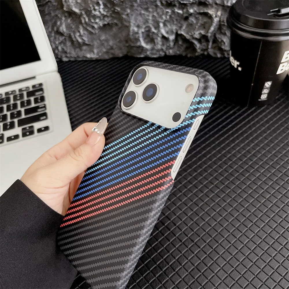 Sleek Carbon Fiber Kevlar Texture Phone Case, Enhanced Protective Cover