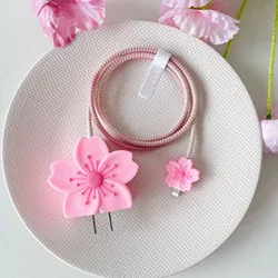 Cherry Blossom Charger Protector with Cable Organizer and Protective Case (Pink)