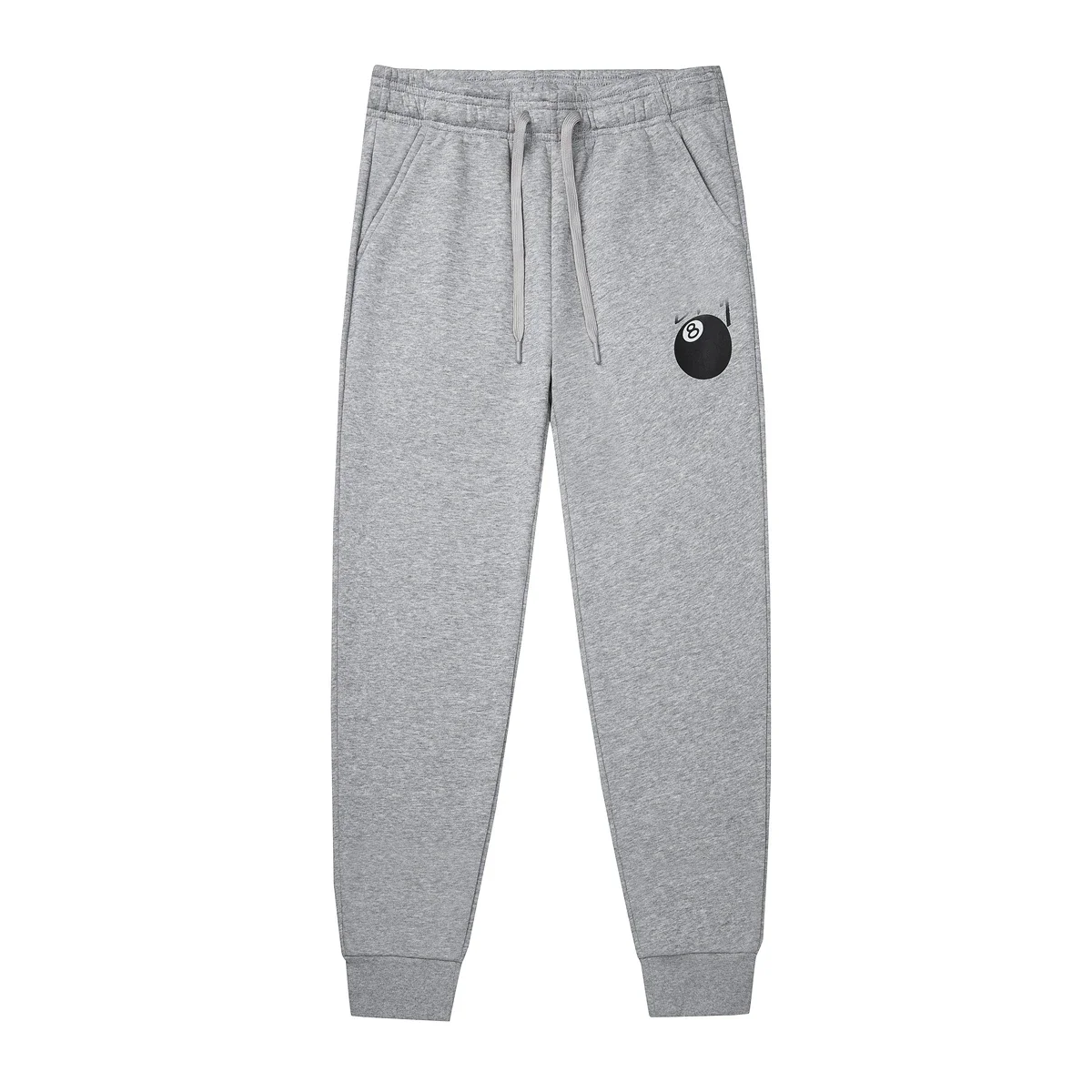 

24Fw Co-brand Basic High-Quality Black 8 Ball Dice Printed Plush Versatile Trousers For Lovers Sweatpants Pants