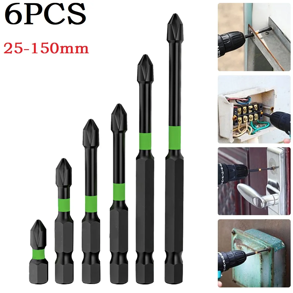 

6 шт., крестовая отвертка PH2, 25/50/65/70/90/150 мм
