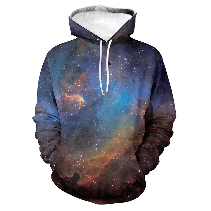 Sudadera con capucha para hombre, diseño de universo espacial, cielo estrellado, galaxia, vía láctea, moda urbana, sudaderas con capucha de gran tamaño para hombre