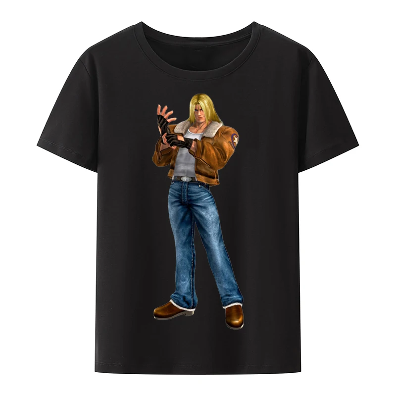 

King of Fighters Game Character Poster T-shirts Cartoon Style Printed T-shirt Top Camisa Short-sleev Roupas Masculinas Y2k Tops