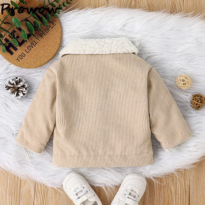 Prowow Baby Jacket Boys Winter Clothes Thicken Corduroy Coats Baby Toddler Boys Girls Fleece Outerwear Kids Clothing baby jacket