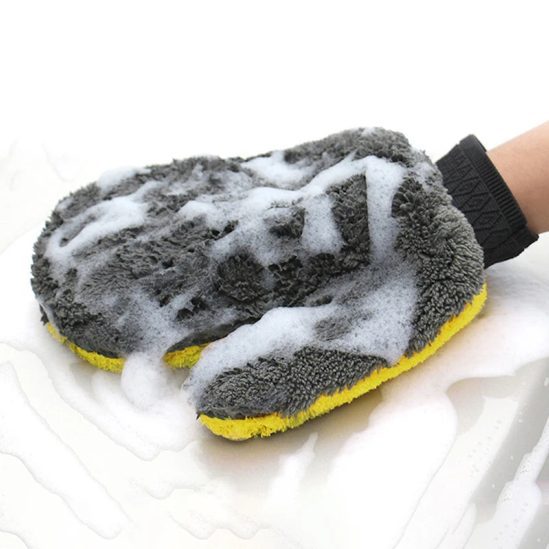 

Double-sided Coral Velvet Bear Car Wash Gloves Paw Car Waterproof Brush Car Plush Bear Paw Cleaning Gloves Car Cleaning Tool