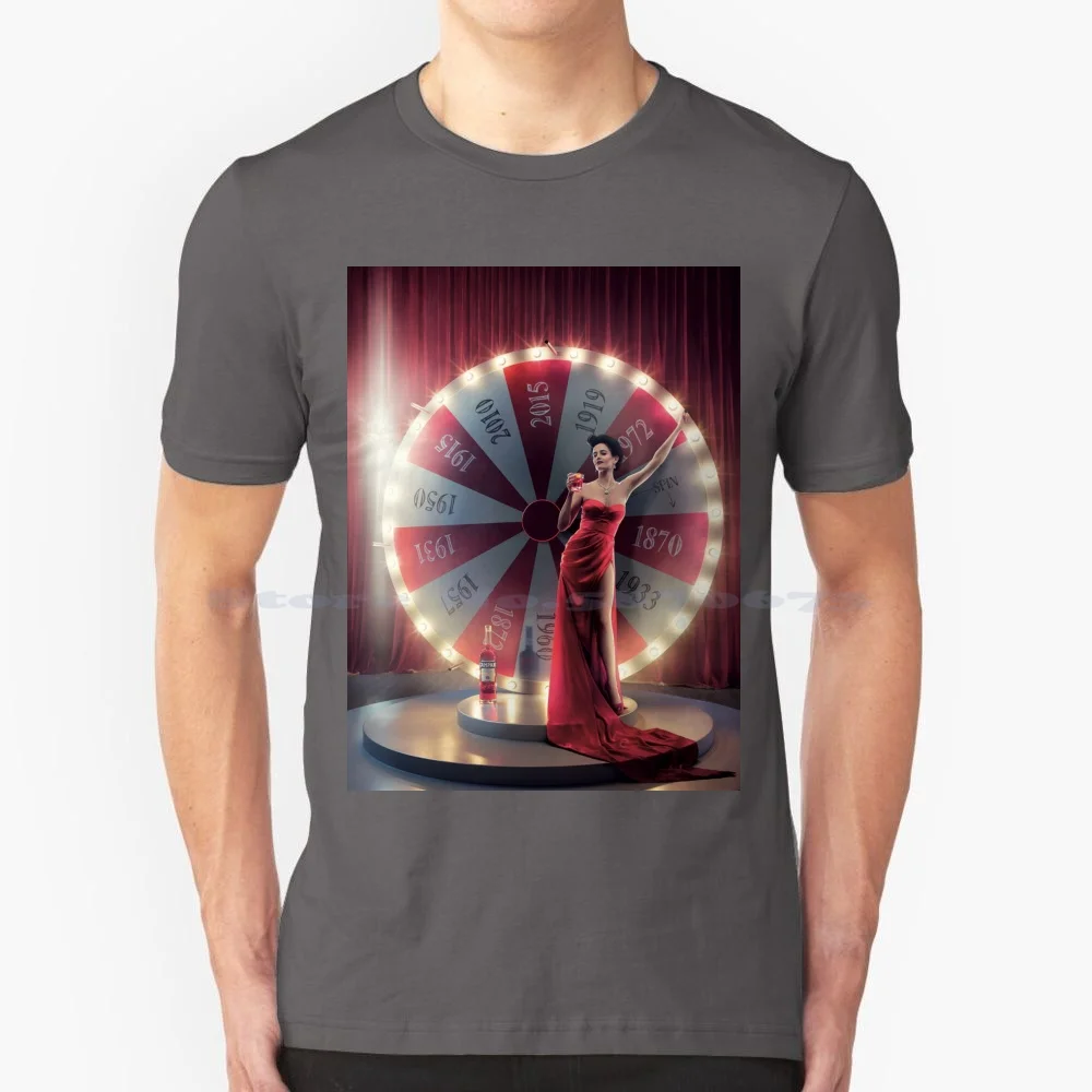 Campari Beauty Eva Style Poster T Shirt 100% Cotone Tee Drinks Adventari Soda Retro Vintage Happy Funny Beauty Party Green