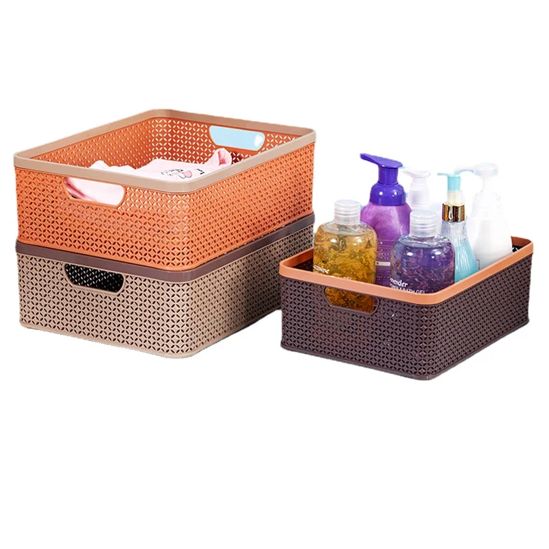 

Plastic Storage Basket Office A4 Paper File Sorting Basket Lidless Storage Basket Stackable Hollow Storage Box