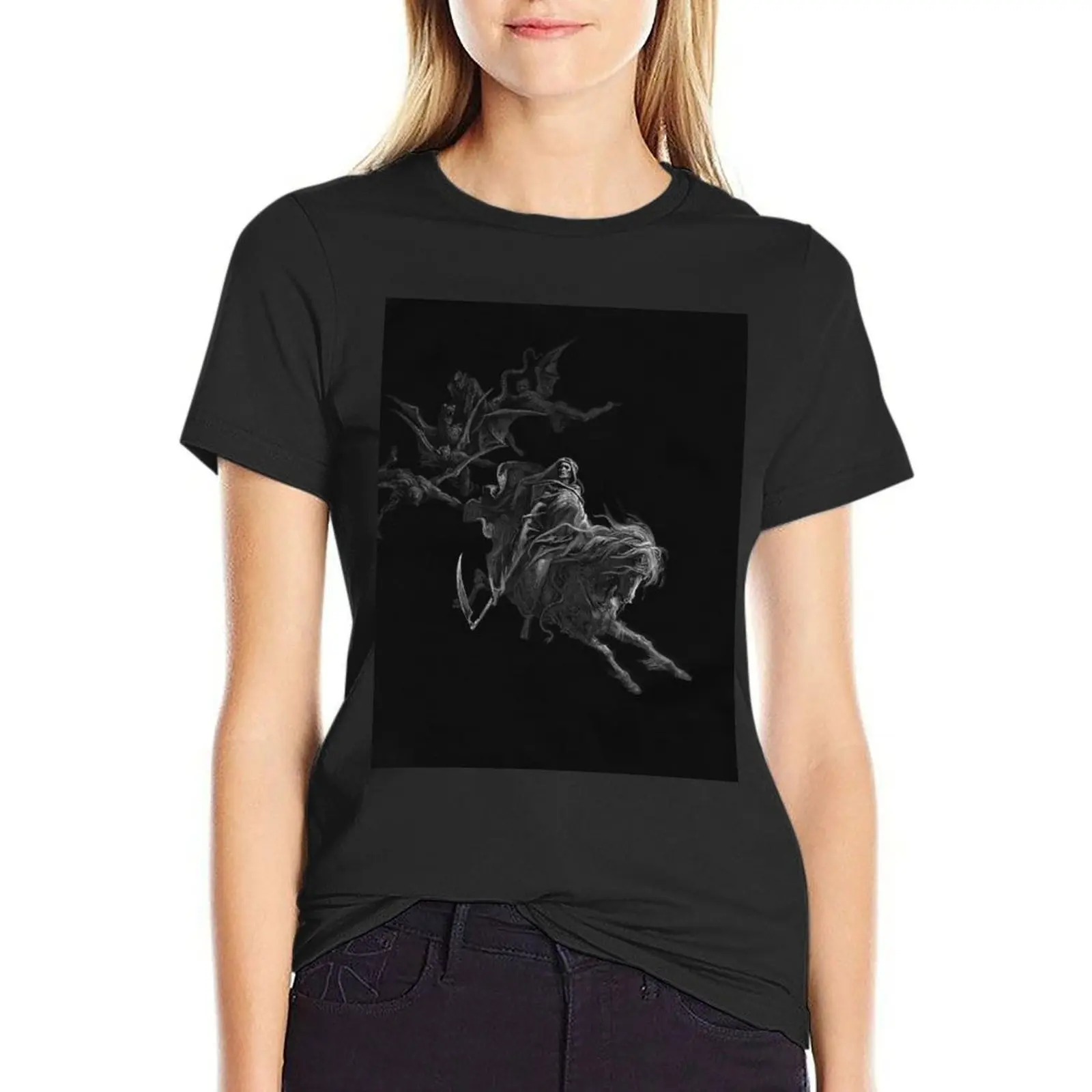 

Death Horse T-Shirt animal print shirt for girls funnys hippie clothes tees Women t shirt