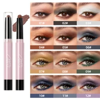 QIBEST Glitter Eyeshadow Stick Diamond Shimmer Waterproof Long Lasting 12 Colors Shiny Highlighter Makeup Eye Shadow Pencil 2