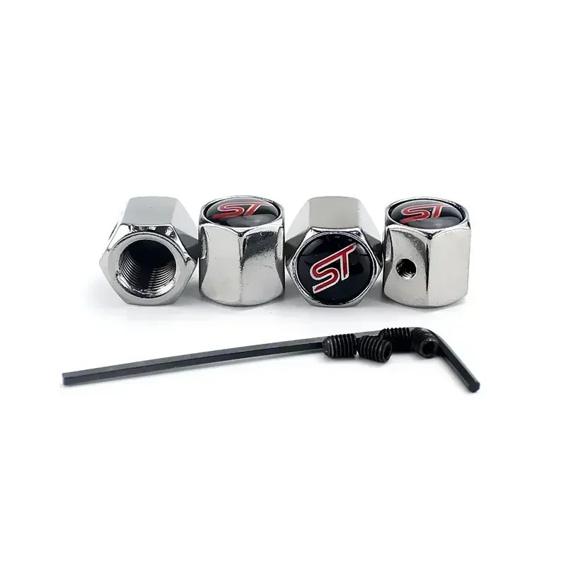 4 Capuchons De Valve Stylés Pour Ford Focus, Fiesta, Kuga, Mondeo - Alliage Métallique, étanches, Anti-poussière - Accessoire Auto Design