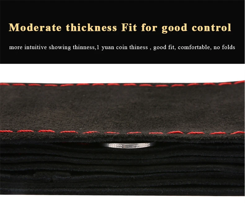Wildleder-Lenkradbezug für Auto, universell, 38 cm, geflochtener Schutz, Leder, rutschfest, Innenteile – Detail 7