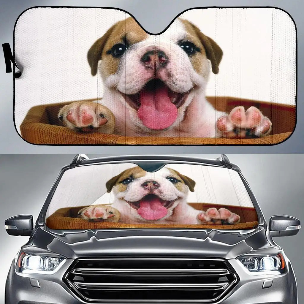 

Puppy Bulldog Cute Car Sun Shades Funny Gift Ideas T042020