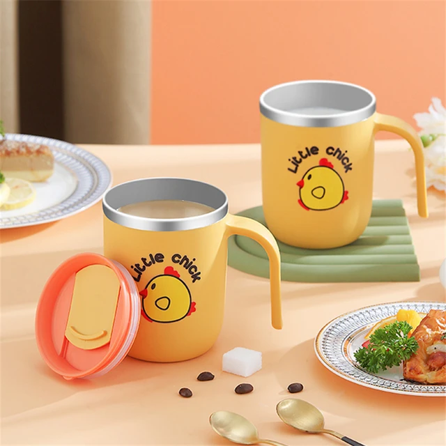 Cute Chick Coffee Mugs Stainless Steel Tumbler Double Wall Beer Thermal  Breakfast Milk Cup Travel Large Tea Mug with Lid Gift - AliExpress