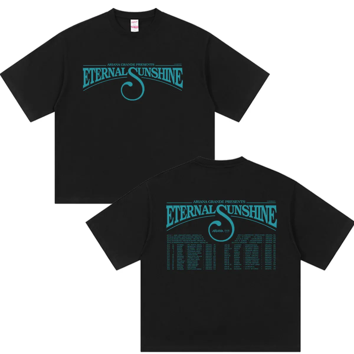 Sängerin Ariana Grande Eternal Sunshine Tour 2026 Bedruckte T-Shirts für Männer und Frauen Retro Oversized Baumwoll-T-Shirt Kleidung Mode T-Shirt