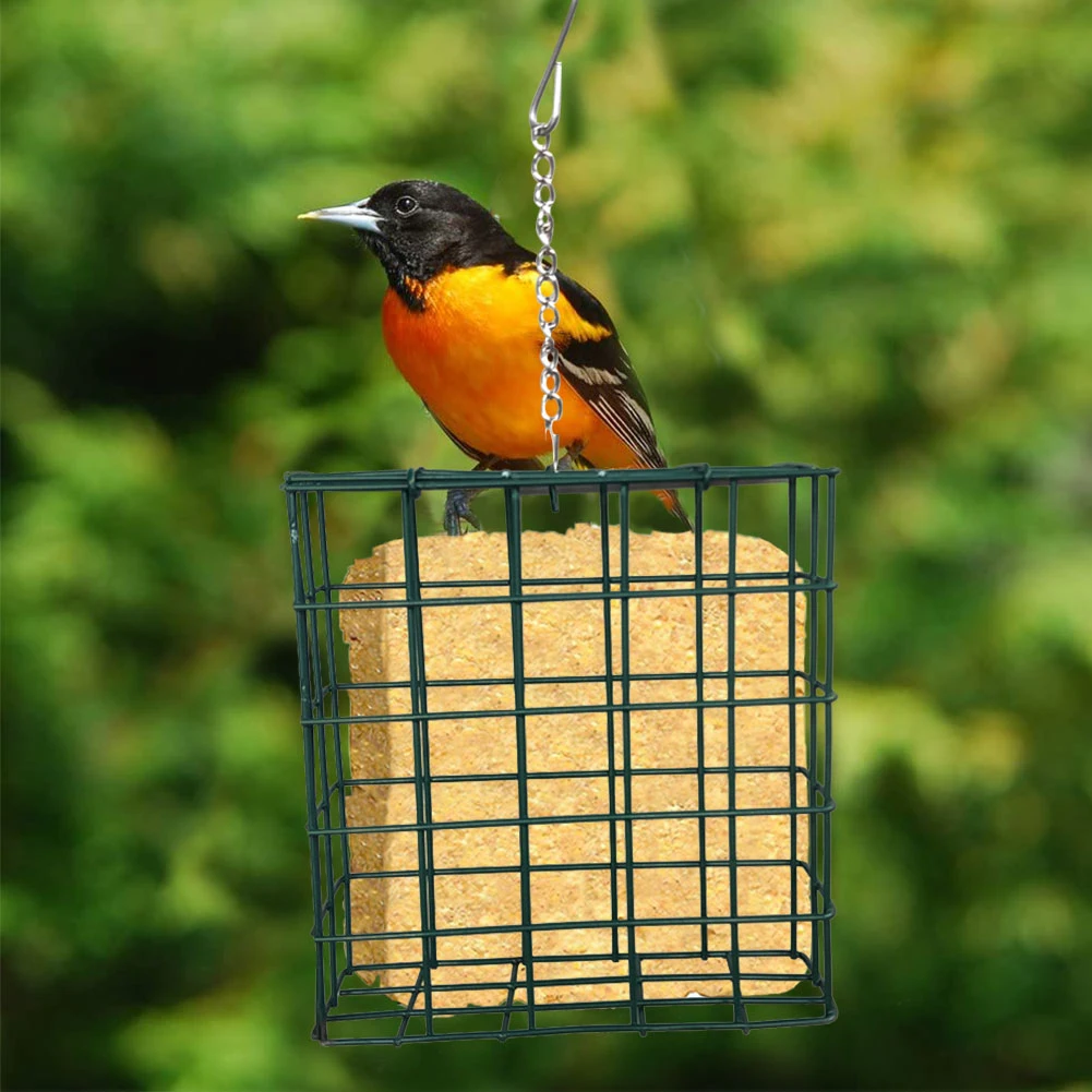Square Bread Block Bird Feeder Outdoor Bird Food Device Suet Feeder
