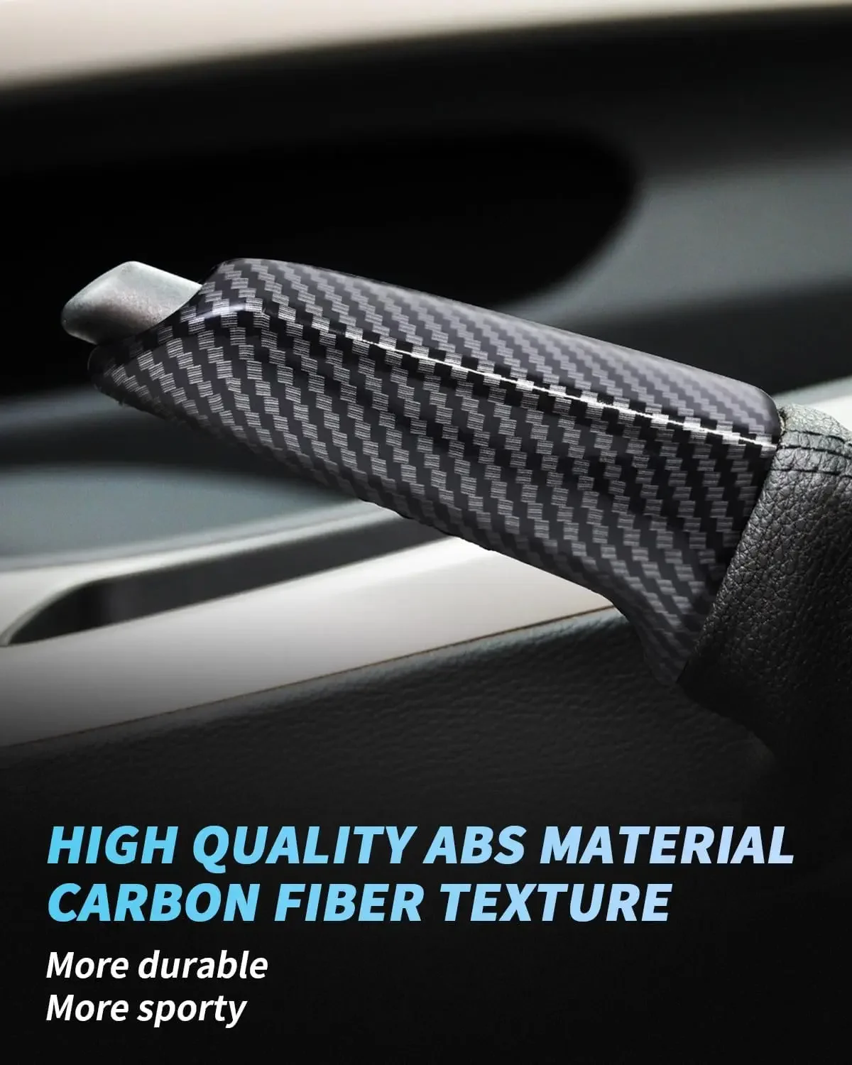 ABS Car Handbrake Grips Cover Trim Handbrake Cover for BMW E90 E92 E60 E39 F30 E31 F34 F10 F20 2005-Carbon Fiber Pattern