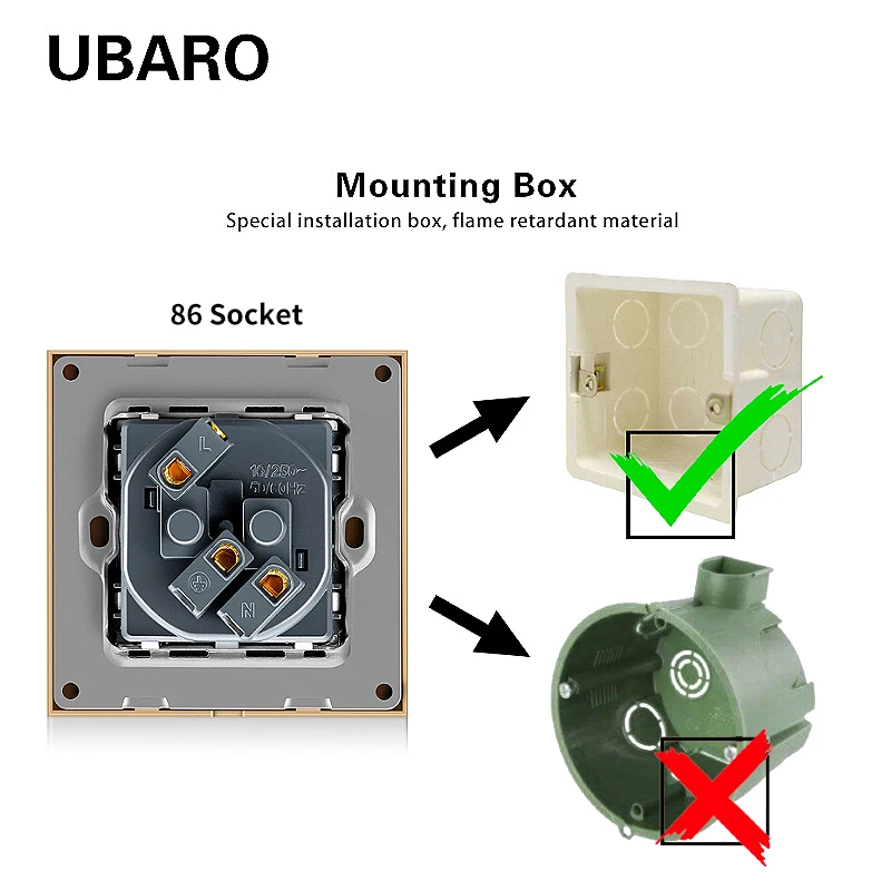 ubaro luxo cristal painel soquete tomada com usb 02