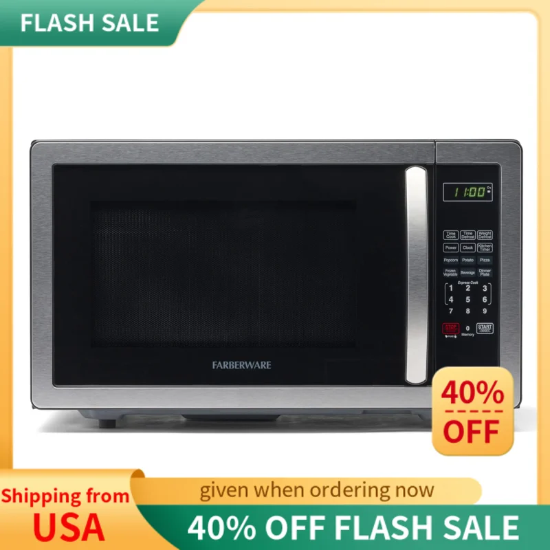 

Farberware Countertop Microwave 1000 Watts,1.1cu ft-Microwave Oven With LED Lighting and Child Lock-Perfect for Apartments&Dorms