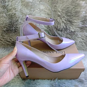 Women Sexy Pumps Stilettos 9cm Mid Pointed Toes High Heels Classic Spring Brand Design Office Black Red Dress Wedding Shoes 1