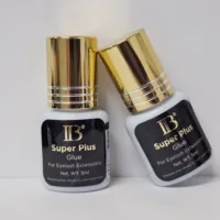 Colle pour extensions de cils IB 0.5 ~ 1Sec, originale, IBeauty Super Plus, capuchon doré, colle noire, outils de maquillage adhésifs pour faux cils, vente en gros 1