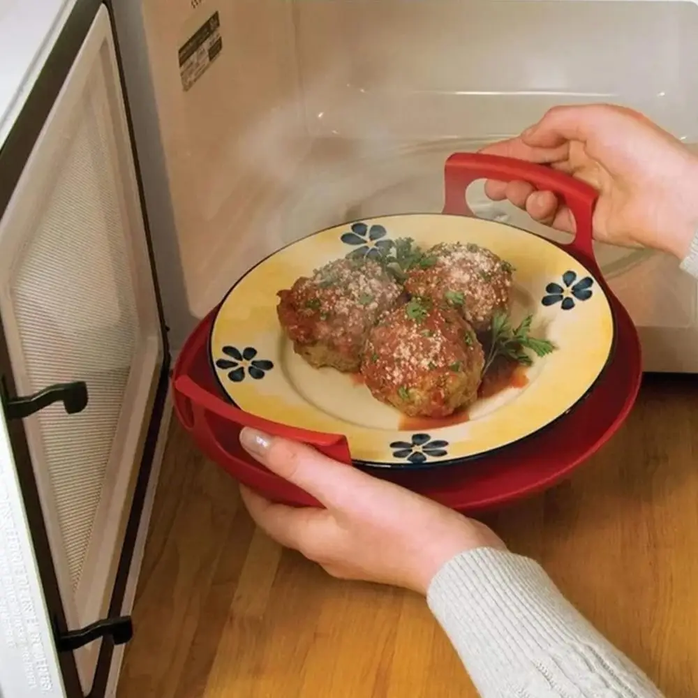 New Anti-deformed Microwave Plate Tray Home Cooking Supplies Easy to Clean Microwave Plates Holder Microwave Cool Steam Holder