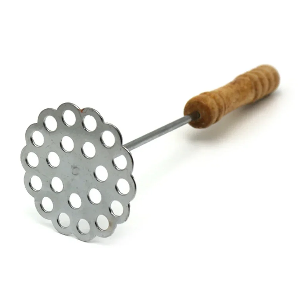 Stainless Steel Potato Masher with Broad Mashing Plate for Smooth Mashed Potato Fruit Vegetable Tools Press Crusher for Cooking