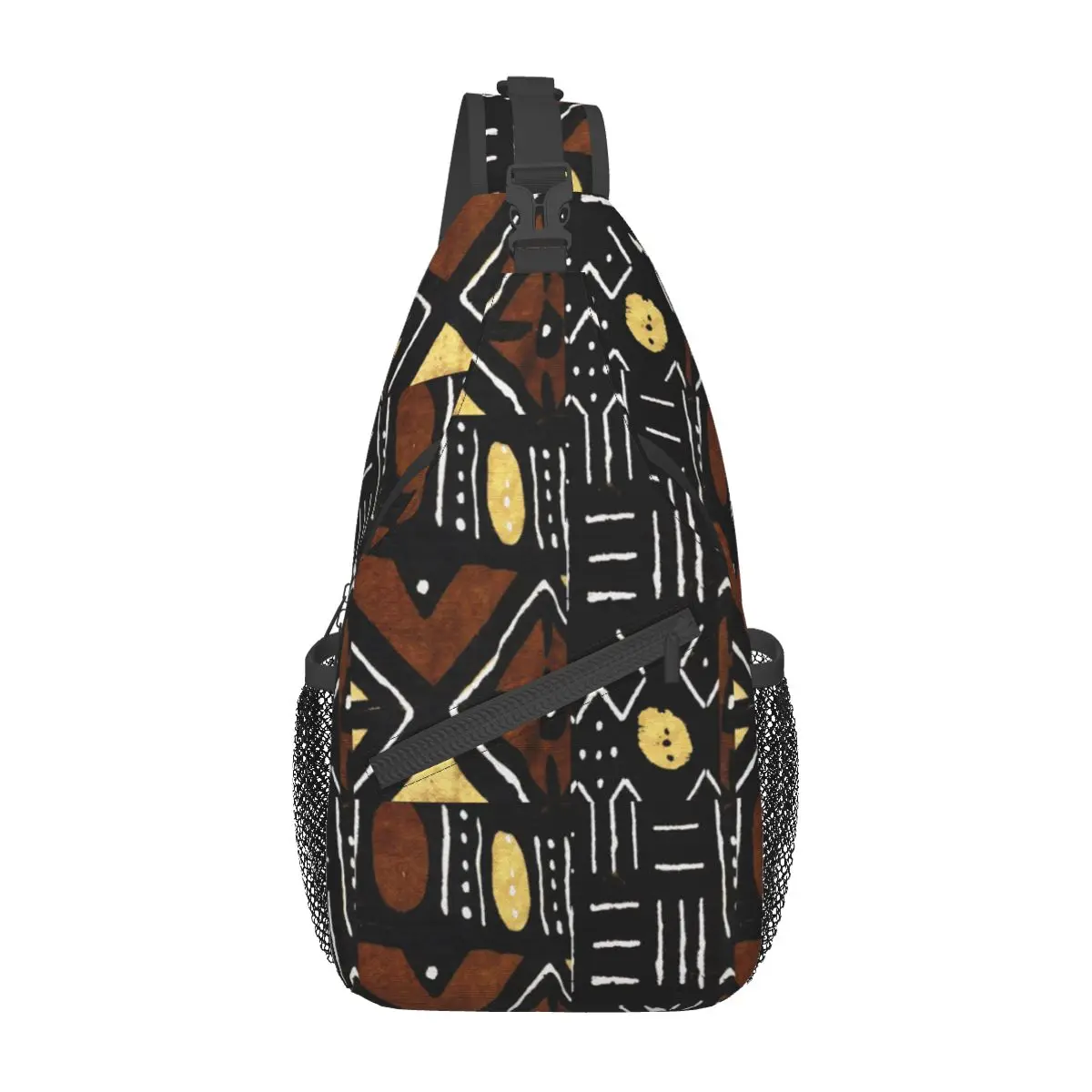 

Contemporary African Mud Cloth Small Sling Bag Chest Crossbody Shoulder Sling Backpack Hiking Travel Daypacks Men Women Bag