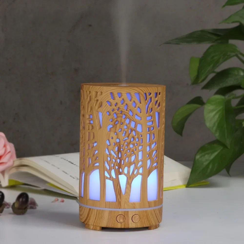 Description Picture 6 of item200ml 7 Color LED Diffuser Ultrasonic Air Humidifier Forest Essential Oil Diffuser Halloween Woodgrain essential oil diffuser