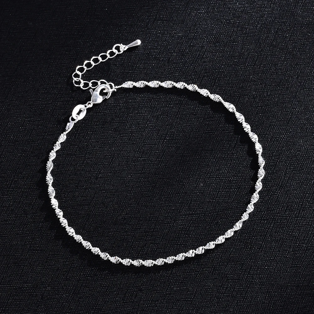 Silver Ankle Bracelet for silver anklet bracelet,ankle chains,fashion accessories Women Simple Fashion Anklet Foot Jewelry Chain Beach Gifts