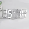 Mini 3D Digital Clock LED Electronic Alarm Clock Wall Clocks Wall-mounted Luminous Light Desk Decorating Table Decorations Home 2