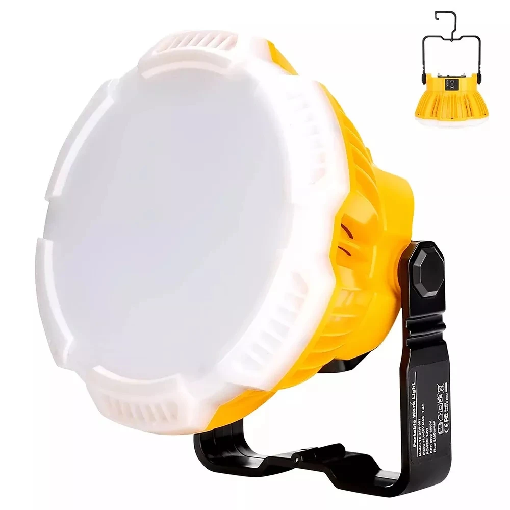 Portable Flashlight 24W 2400LM LED Work Light for Dewalt 18V Li-ion Battery LED