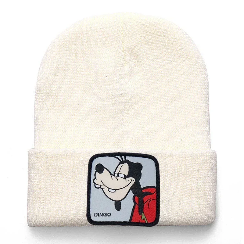 Knit Hat Disney Mickey Donald Cotton Casual Beanies for Men Women Warm Winter Fashion Solid Unisex
