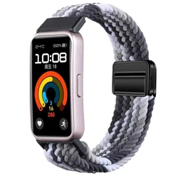 Braided Nylon Strap with Magnetic Buckle - Adjustable and Comfortable Watchband Accessories - Huawei Band 8 (MB)