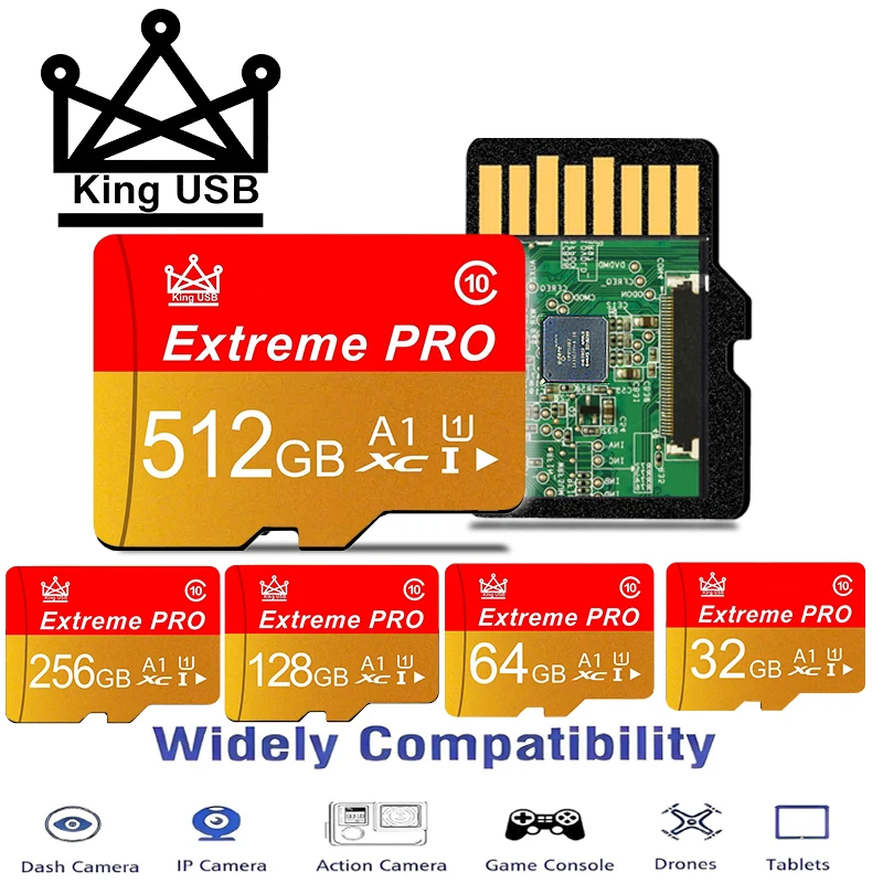 고속 메모리 카드 512GB 256GB 128GB 64GB 마이크로 TF SD 카드 SD 카드 TF 카드 A1 4K V30 바디캠/데스크탑/노트북용