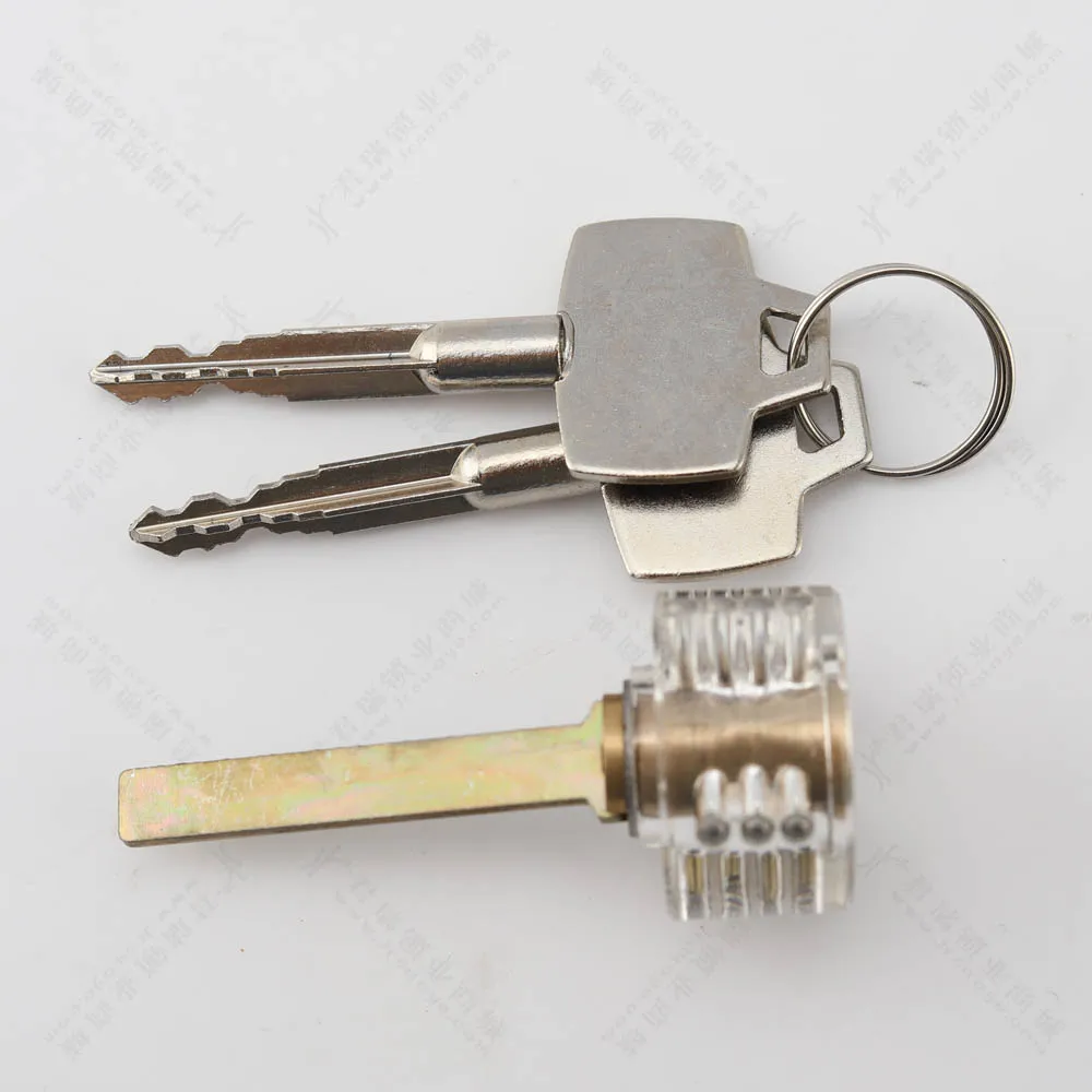 Locksmith Mini Padlock Round Cross Lock Practice with 2 keys + Locksmith Tool Set for Skill Training
