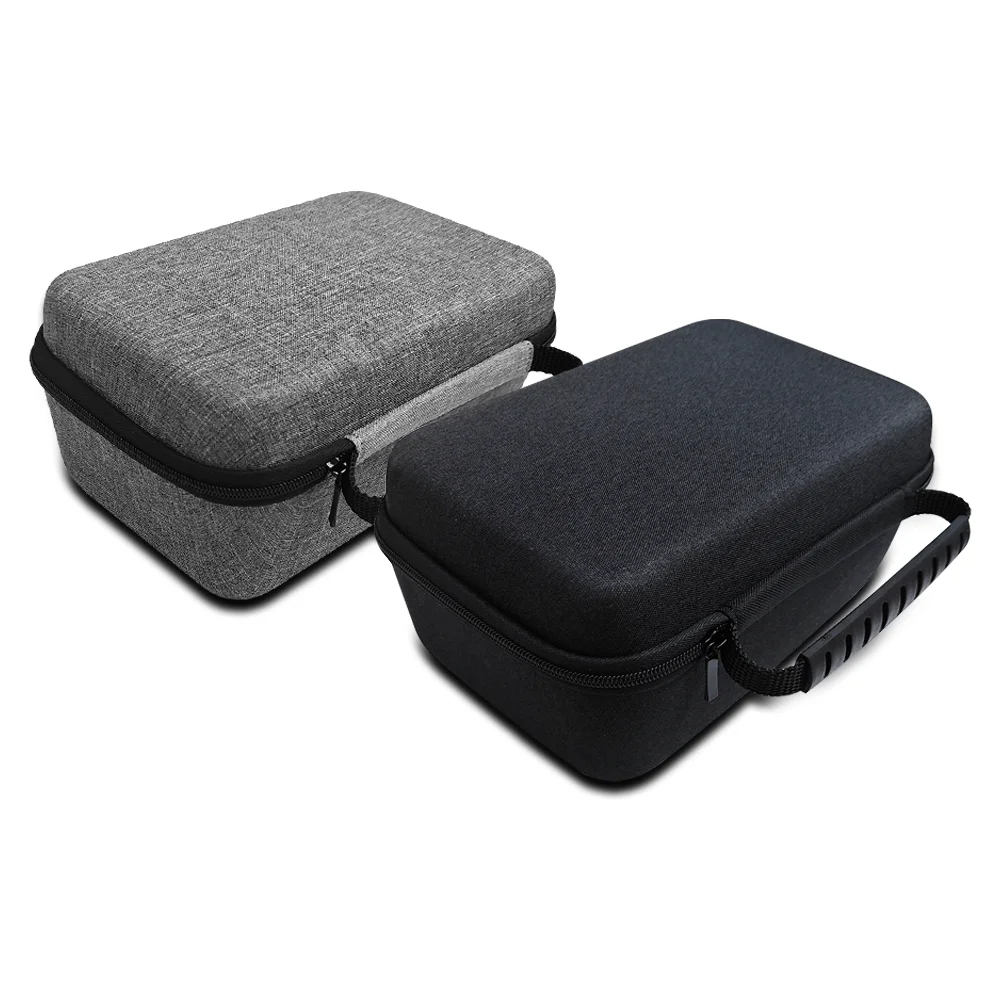 Portable Projector Case with Durable EVA Hard Shell and Zippered Storage - Black/Grey