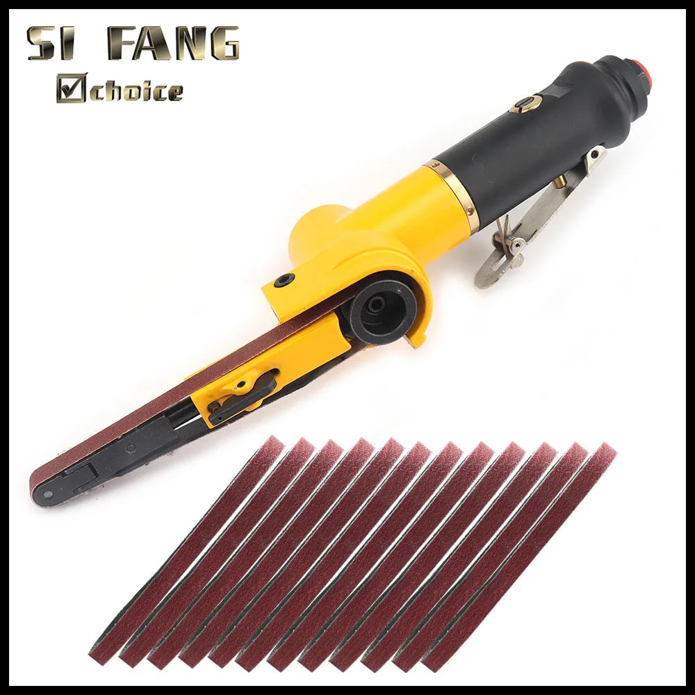 Air Belt Sander 330x10mm Air Compressor Angle Grinder Adjustable Pneumatic Grinding Machine With 12Pcs Sanding Belt